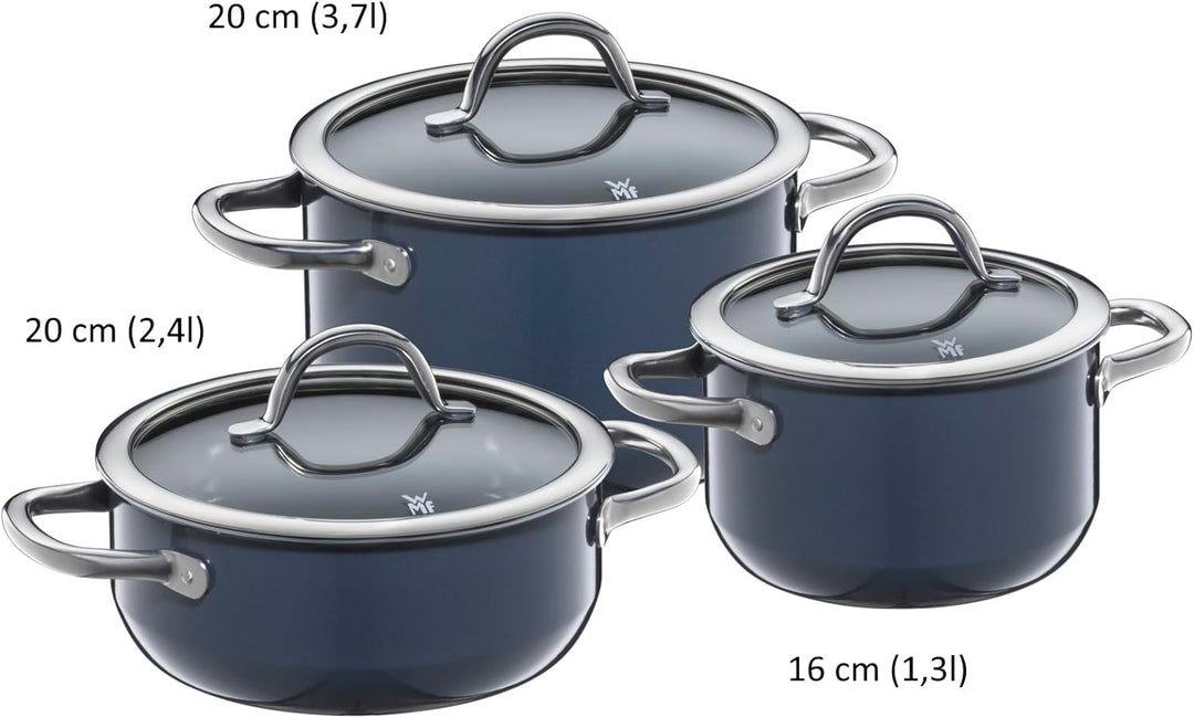 WMF Fusiontec Inspire Topfset Induktion 3-teilig, Kochtopf Set mit Glasdeckel, Induktions Töpfe Set,