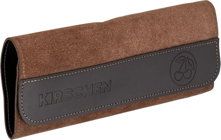 Kirschen Ziehklingen Set (3-tlg., braun, mit Ledertasche, Rechteckige/Konkave/Schwanenhals Ziehkling