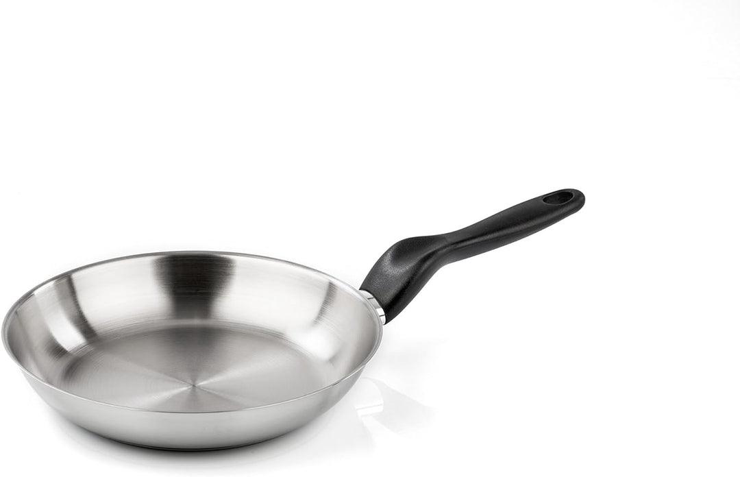 Barazzoni Le Inox Bratpfanne, 24 cm, aus Edelstahl 18/10, Silber, 24 cm ⌀24 cm Pfanne, ⌀24 cm Pfanne
