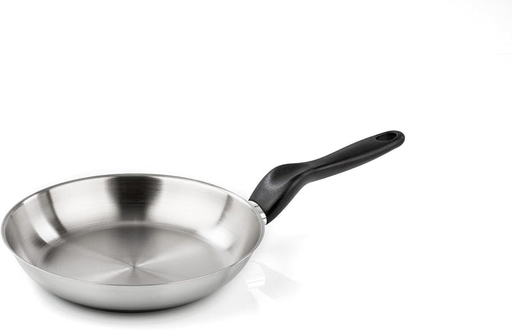Barazzoni Le Inox Bratpfanne, 24 cm, aus Edelstahl 18/10, Silber, 24 cm ⌀24 cm Pfanne, ⌀24 cm Pfanne