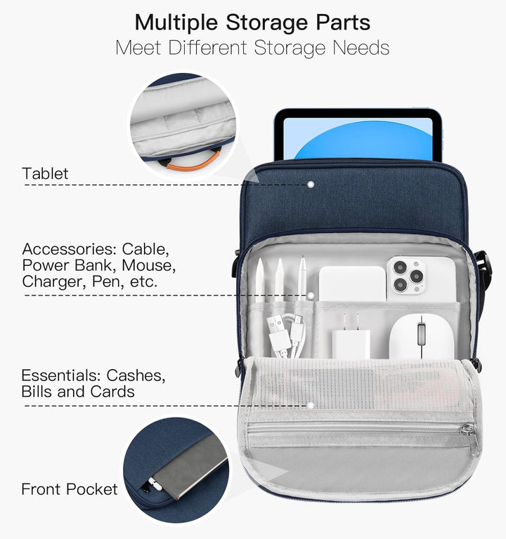 Dadanism 9-11 Zoll Tablet Tasche Schultertasche für iPad Pro/Air 11", iPad (A16) 11", i-Pad 10. Gen