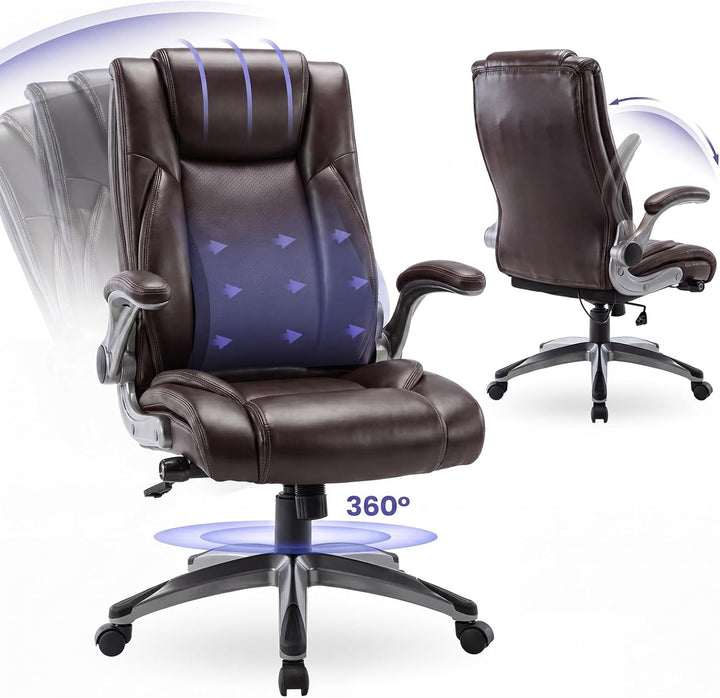 COLAMY Bürostuhl Ergonomisch, Ergonomischer Büro 360° Drehstuhl für Office, Chefsessel mit Hoher Rüc