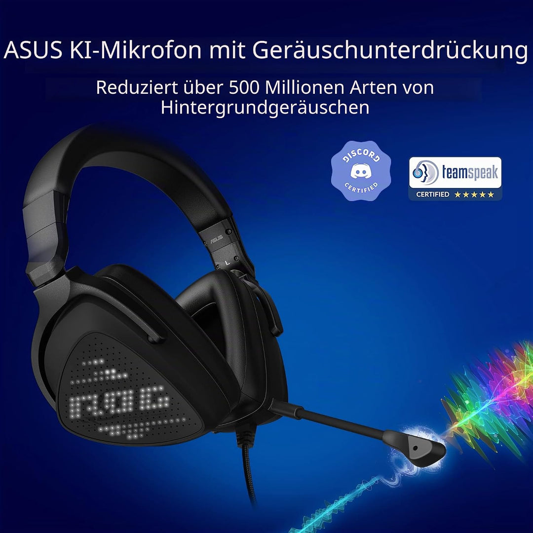 ASUS ROG Delta S Animate Leichtes USB-C-Gaming-Headset mit KI-Rauschunterdrückung Mikrofon, MQA-Rend