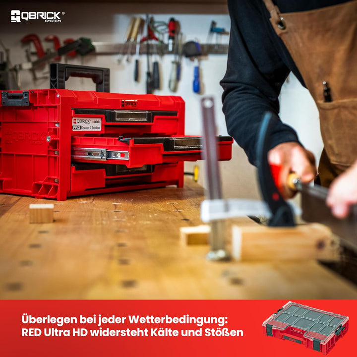 Qbrick System Pro Organizer 300 Red Mfi Ultra HD Sortimentskasten Sortierkasten Schraubenbox Sortier