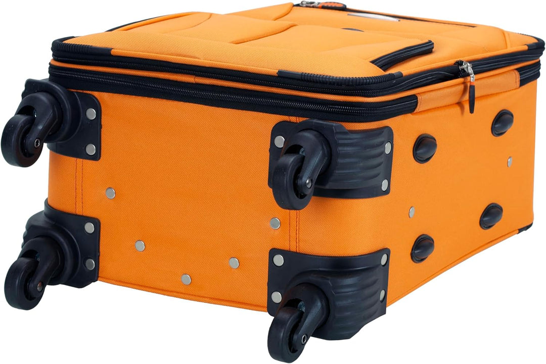 Rockland Pasadena Softside Spinner Wheel Gepäck, Orange/Abendrot im Zickzackmuster (Sunset Chevron),