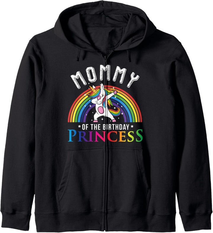Mommy of the Birthday Princess Dabbing Unicorn Girl Mom Kapuzenjacke