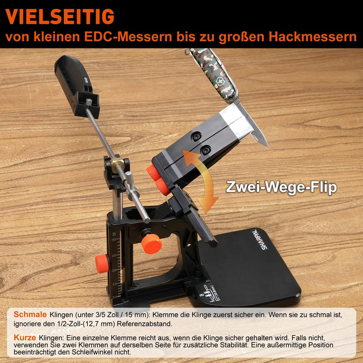 SHARPAL 202H Präzisions-Messerschärfsystem – Einstellbarer Winkel 10–35° Messerschärfer Set mit 7 Sc