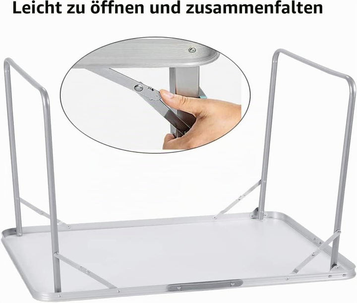 Tragbar Klapptisch Aluminium, Campingtisch Flatbar für Balkon Terrasse Picknick, Esstisch Bürotisch
