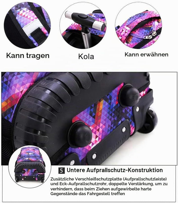CONPHERON Trolley Rucksack Schulrucksack Schüler Multifunktionaler Rucksack Schultaschen Koffer Lapt