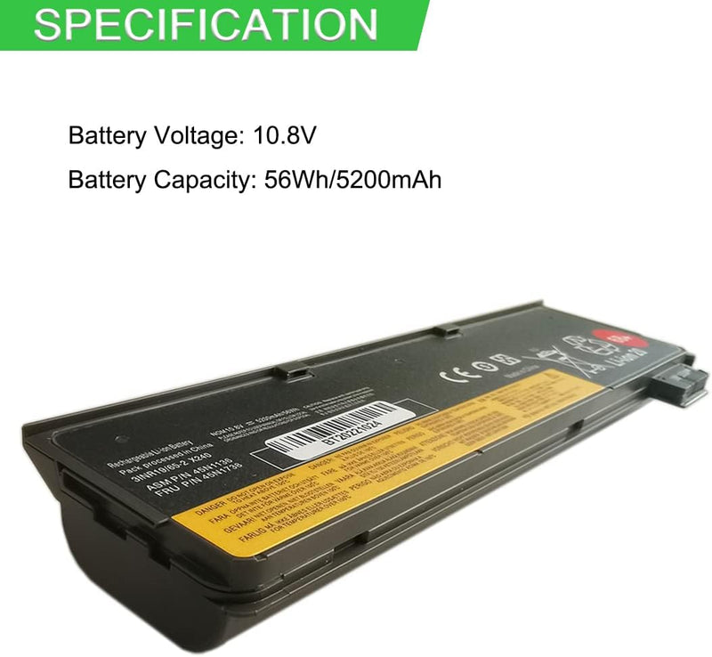 XITAIAN 10.8V 56Wh 5200mAh 45N1124 45N1128 0C52862 Ersatz Laptop Akku für Lenovo ThinkPad X240 X250