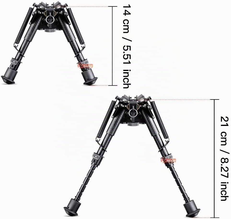 Zeadio Kohlefaser-Drehgelenk, schwenkbares Zweibein mit Sling-Halterung (6 "- 9")