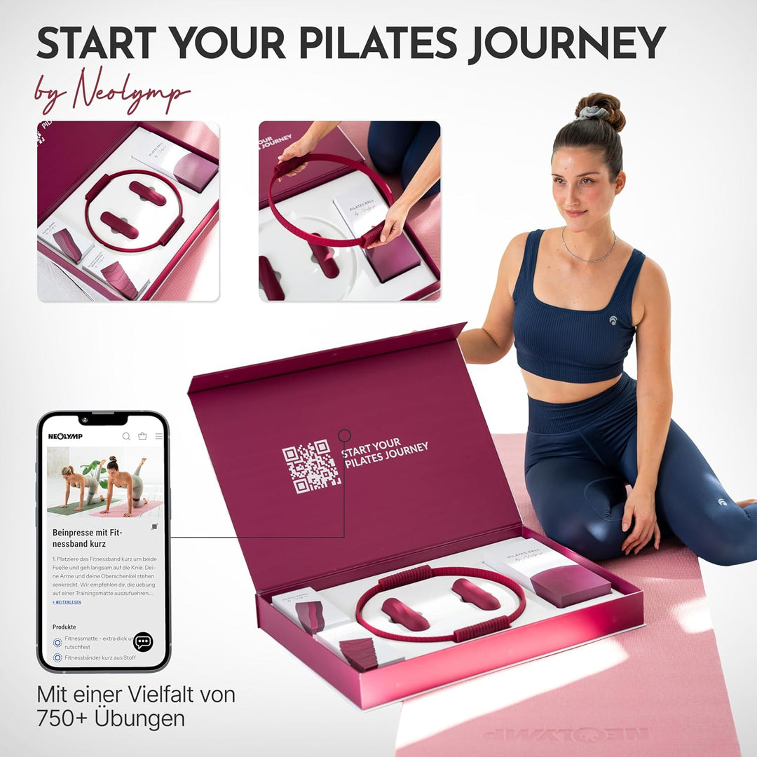 NEOLYMP Pilates Set für Zuhause – Pilates Ball, Pilates Ring & Gewichte – Komplettes Pilates Zubehör