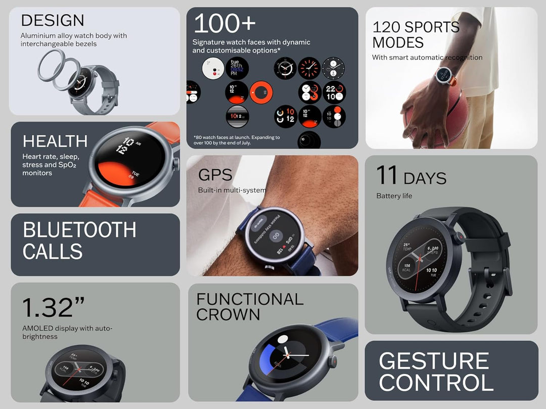 CMF by Nothing Watch Pro 2 Smartwatch mit 1,32'' AMOLED-Display, 11 Tage Akkulaufzeit, Bluetooth-Anr