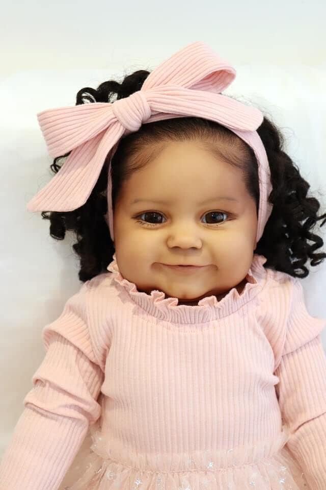 Zero pam Reborn Baby Mädchen 24 Zoll Dunkelhäutige Silikon Babypuppe Wie Echtes Baby Gewichtet Leben