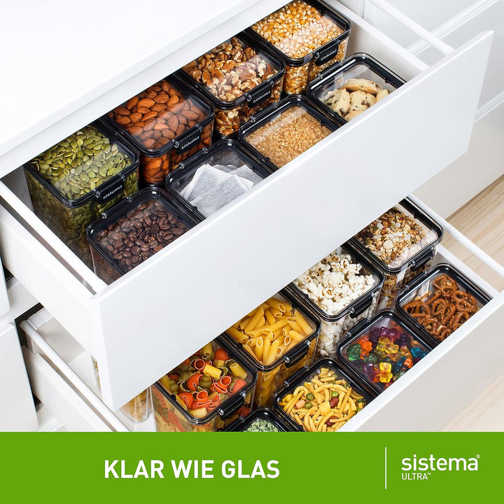 Sistema Ultra Tritan luftdichtes Frischhaltedosen-Set für die Küche und Vorratskammer | 3 Vorratsdos