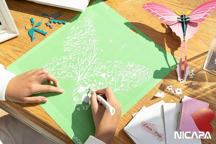NICAPA Matte Standard Grip Schneidematte für Cricut Explore 3/Air 2/Air/Maker Zubehörz [12x24 Zoll,