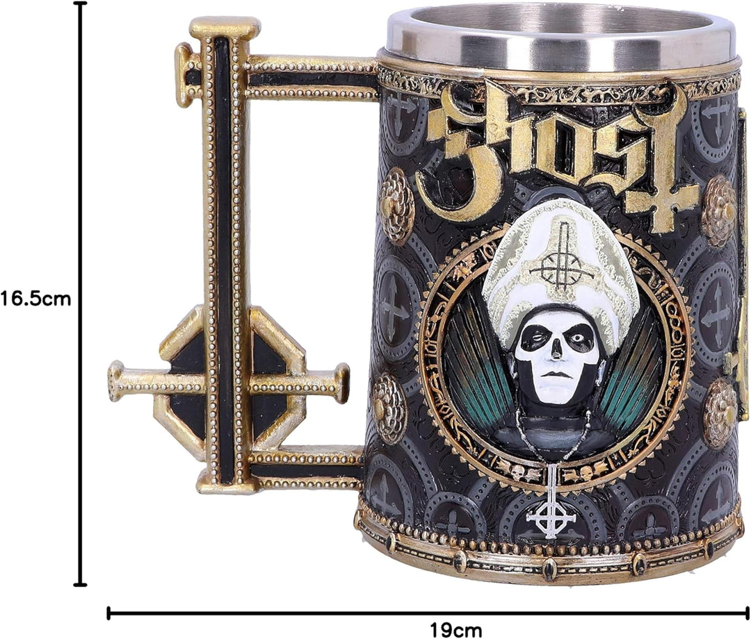 Nemesis Now Iron Tankard Merchandise Ghost Papa Emeritus Iii Meliora Gold, Ghost Papa Emeritus Iii M