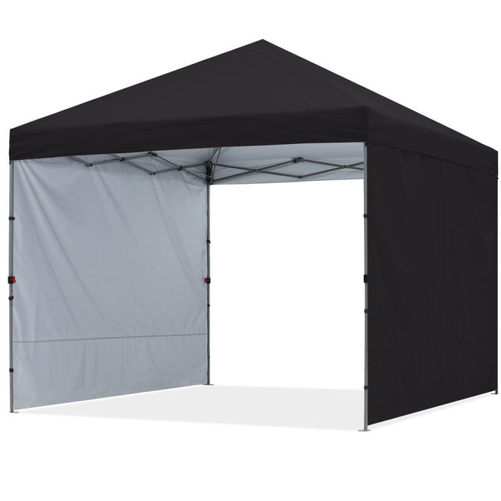 ABCCANOPY Faltpavillon UV50+ mit 2 Seitenwänden, Schwarz 300 cm | 500D Polyester,wasserdicht, 4 Sand