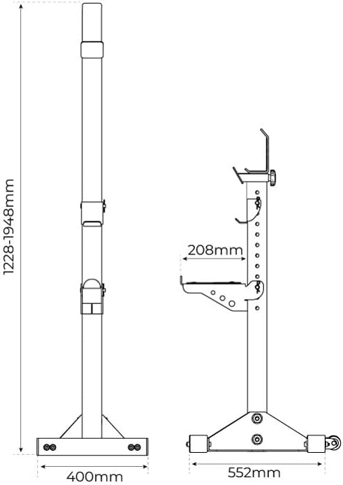 K-Sport: Massiver Squat Rack I verstärkte Langhantelablage bis 350 kg belastbar I Profi Hantelablage