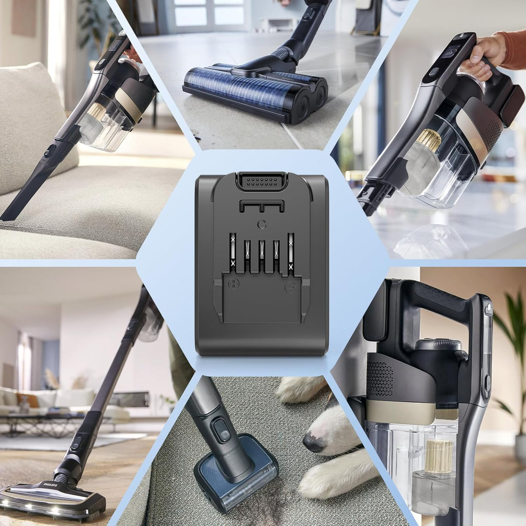 25,2V Akku für Philips AquaTrio 9000 Series Nass-Trockensauger, 3900mAh Lithium-Ionen Ersatzakku für