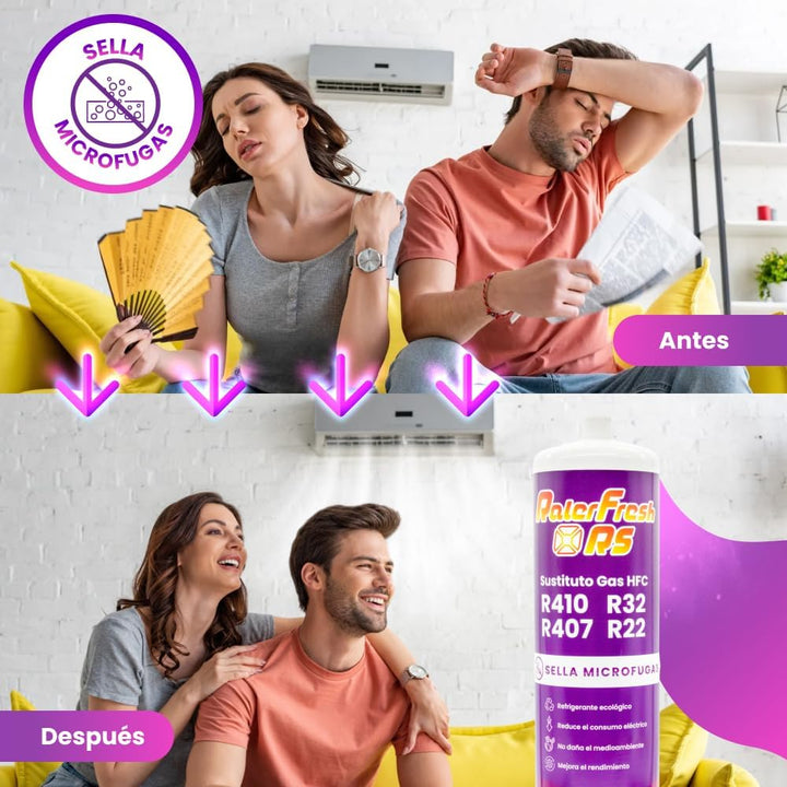 Organisches Kühlgas für Klimaanlagen Split Ralerfresh RS entspricht 950 g Gasersatz R410, R32, R407