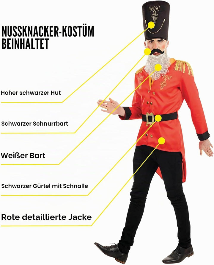 Fun Shack Nussknacker Kostüm Herren, Nussknacker Kostüm Damen, Kostüm Nussknacker, M