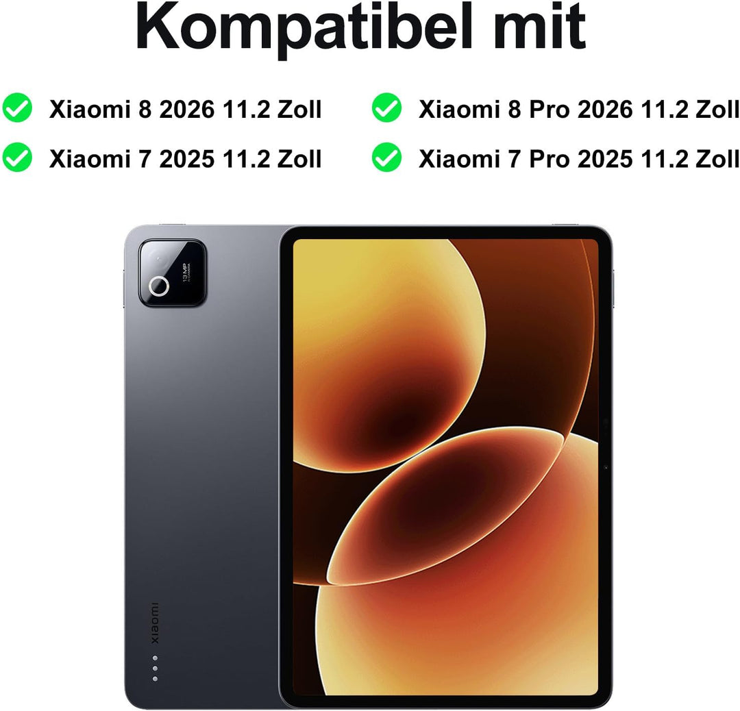 Hülle mit Tastatur für Xiaomi Pad 8/8 Pro/ 7/7 Pro (2026/2025) 11.2 Zoll Rosa Rosa, Rosa Rosa