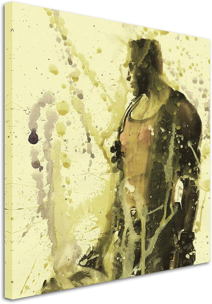 Duke_Nukem_60x60cm Splash Art Paul Sinus Aquarell, Gemälde, Kunstbild auf Leinwand