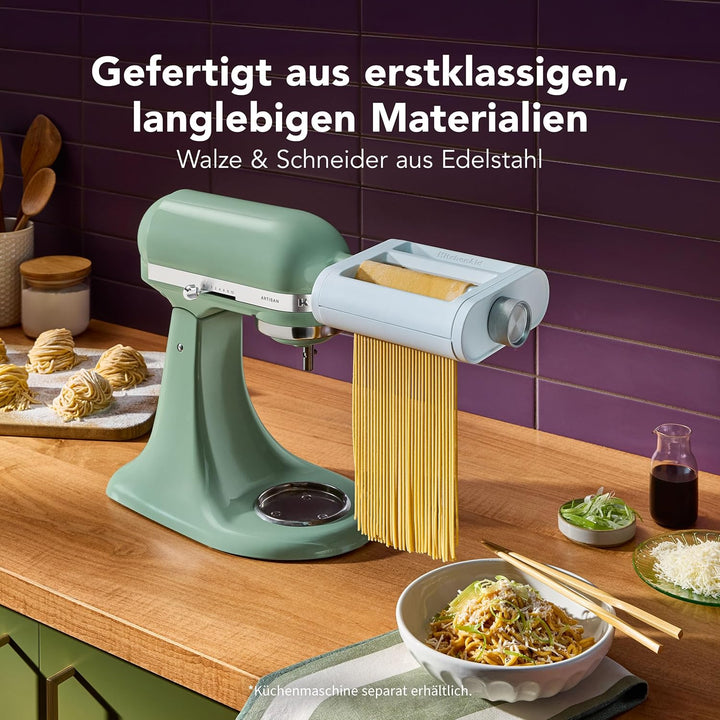 KitchenAid 3-in-1 Nudelvorsatz 5KSM3PPA, Nudelroller, Schneider, enthält Nudelwalze, Spaghettischnei