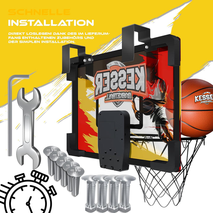 KESSER® Mini-Basketballkorb fürs Zimmer & Büro | Tür-Basketballkorb Indoor & Outdoor | Basketball-Bo