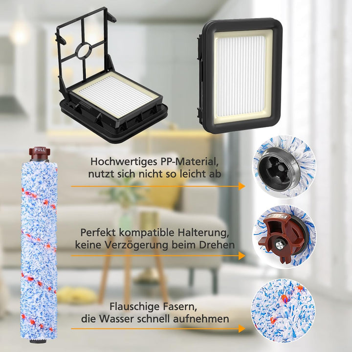 Zubehör für Bissell CrossWave 3-in-1 C3 Pro Nass Trockensauger 3555N, 3 Multi-Oberflächenbürsten 186
