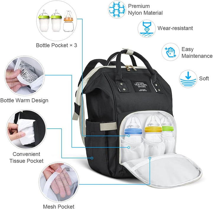 Vicloon Baby Wickelrucksack Wickeltasche, Wickeltasche Rucksack mit Babyflaschentasche, Multifunktio