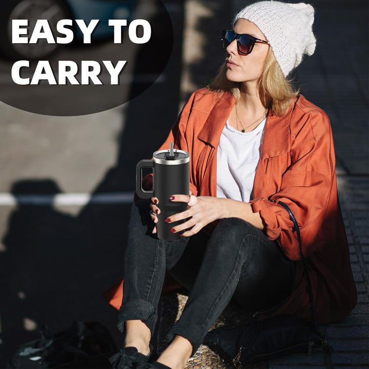 WATERSY 30oz Kaffeebecher to Go Thermobecher Doppelwandiger Edelstahl Vakuum Auslaufsicher Trinkbech