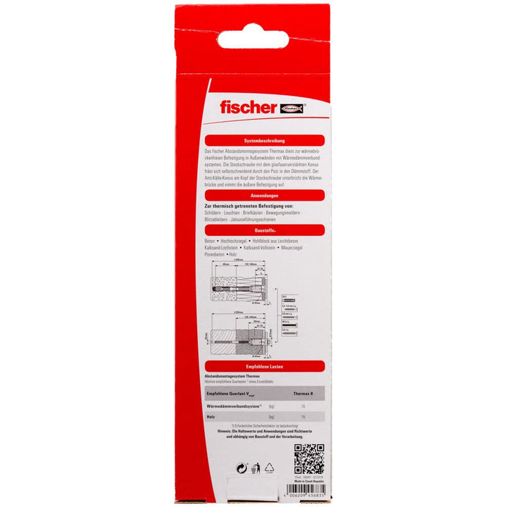 fischer Abstandsmontagesystem Thermax 8/140 M6 (2) für Dämmstoffe, Dämmstoffdübel zur Befestigung le