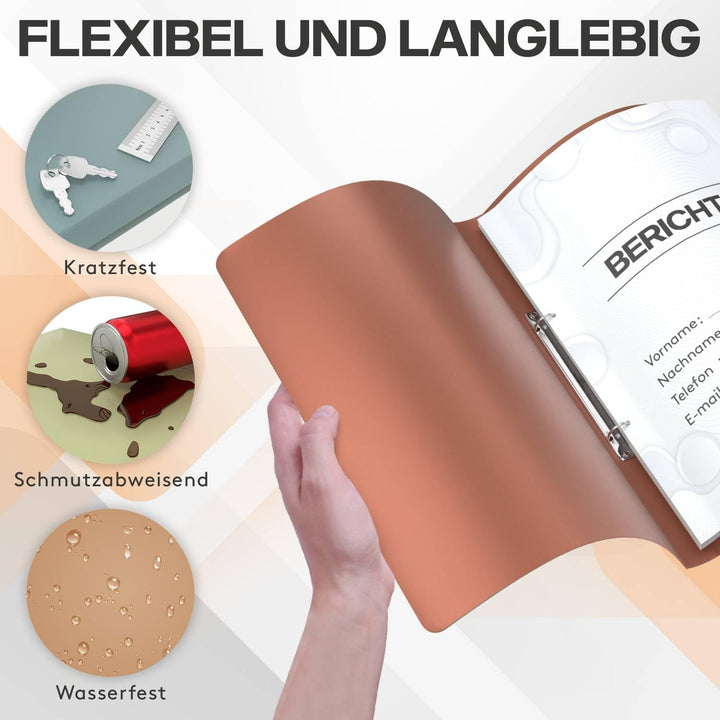 ACROPAQ - 12 x Ringbuch A4 - Mit 2 Ringen, Mit Rückenetiketten, Rückenbreite 2,5 cm, Wasser, Natur F