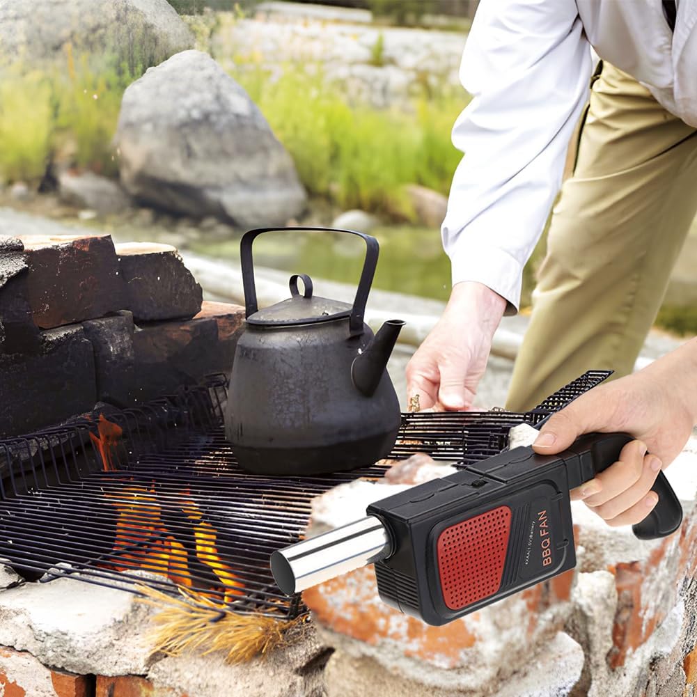 Joyzan Elektrisches Grillgebläse, Tragbar Elektrisch BBQ Gebläse Handgrillgebläse Tragbares Stromluf