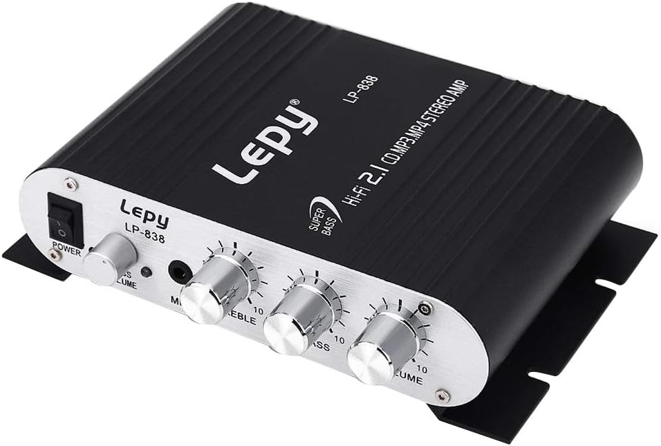 LP-838 MINI Digital Car Power Amplifier 2.1CH 20W 2x15W Hi-Fi MP3 MP4 Stereo Booster DVD Motorrad Ho