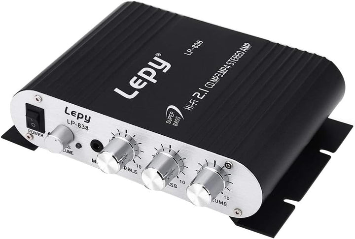 LP-838 MINI Digital Car Power Amplifier 2.1CH 20W 2x15W Hi-Fi MP3 MP4 Stereo Booster DVD Motorrad Ho
