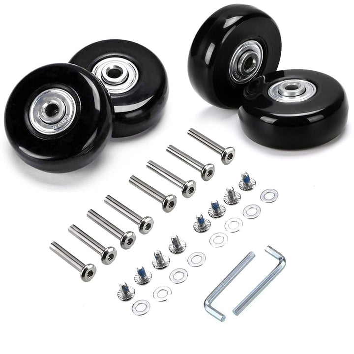 JiaDanweng Kofferrollen Ersatz Rollen 4 Stück Set Reparaturset 50mm Wheels für Koffer Trolley Skate,
