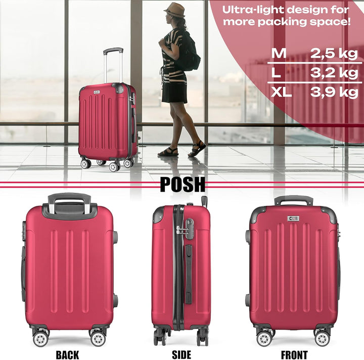 POSH Hartschalenkoffer Koffer & trolleys rollkoffer handgepäck reisekoffer mit Rollen | Koffer gross