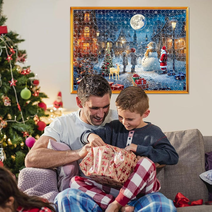 POPOYU Adventskalender 2025 Weihnachts Puzzle für Erwachsene Kinder,Weihnachtsgeschenke Weihnachts J