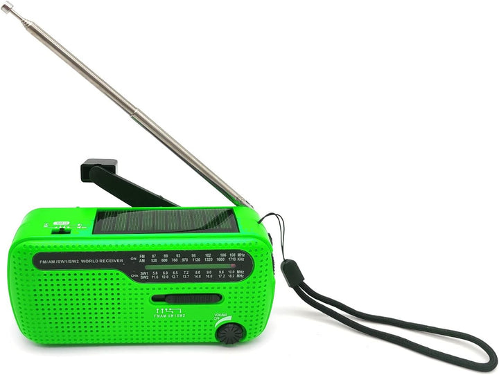 Kurbelradio, Solar &amp; Kurbel Notfallradio, AM/FM/SW Radio, Tragbares Retro Radio mit Weltempfänger, A