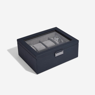 Stackers Navy Blue 8 Piece watch box, Navy