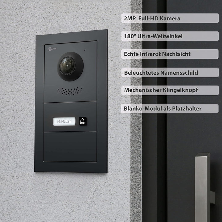 Goliath Hybrid | IP | Full-HD Video Türsprechanlage | App | 2-Fam | 2 x Full-Touchscreen 10" | Alumi
