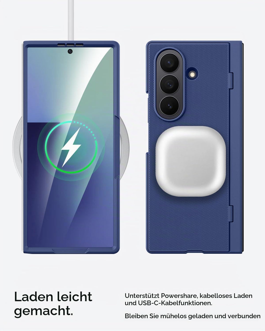 Miimall Kompatibel mit Samsung Galaxy Z Fold 7 Hülle mit Displayschutz, [Tragbarer Ständer] Kratzfes