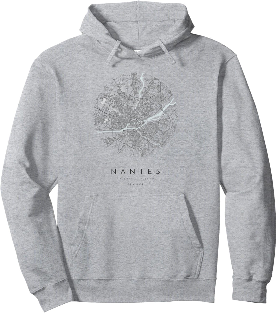 Nantes, Frankreich Koordinaten Karte Heimatstadt Pullover Hoodie
