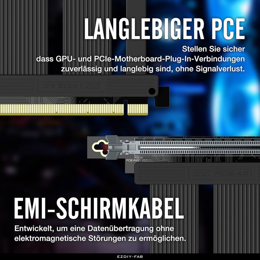 EZDIY-FAB PCI Express 4.0 16x Flexible Kabelverlängerung Port Adapter für Grafikkarten,High Speed PC