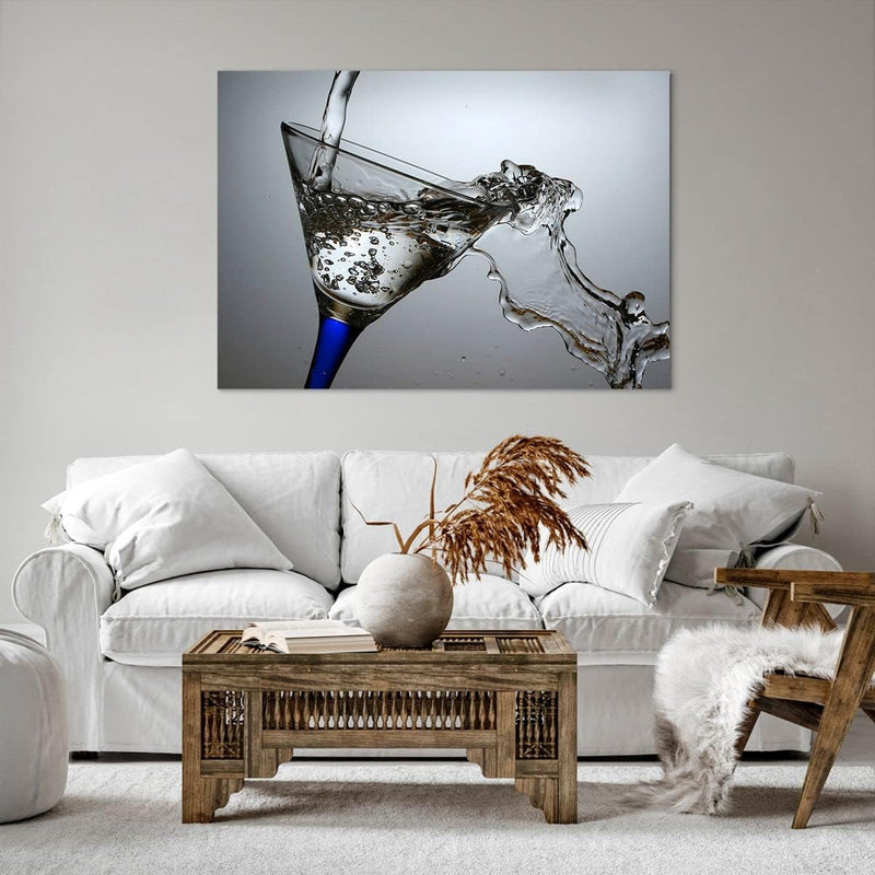 ARTTOR Bilder auf Leinwand 100x70cm Leinwandbild Funkeln trinken glas Gross Wanddeko Bild Schlafzimm