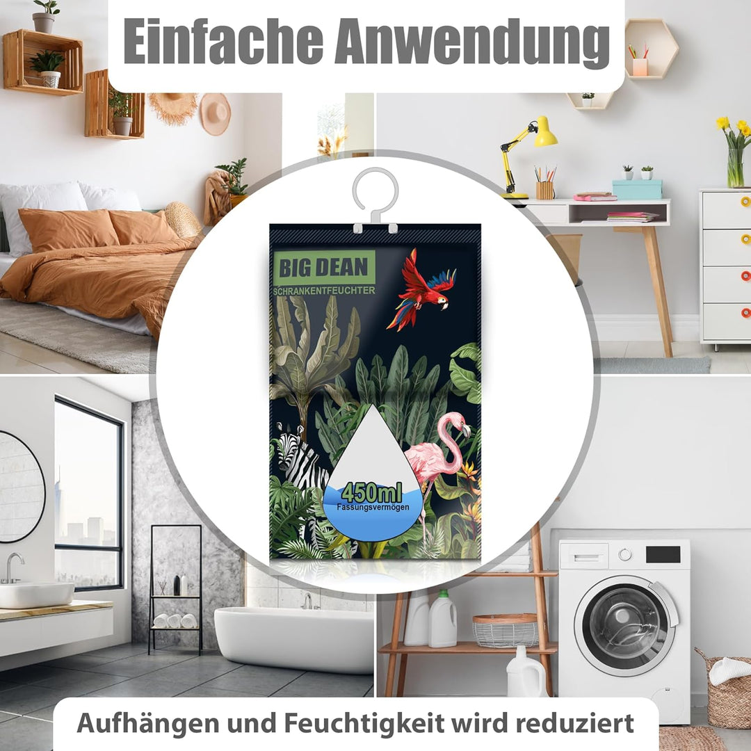 BigDean 30er Pack XL Luftentfeuchter Kleiderschrank - je Beutel bis zu 450ml Entfeuchter Schrank ohn