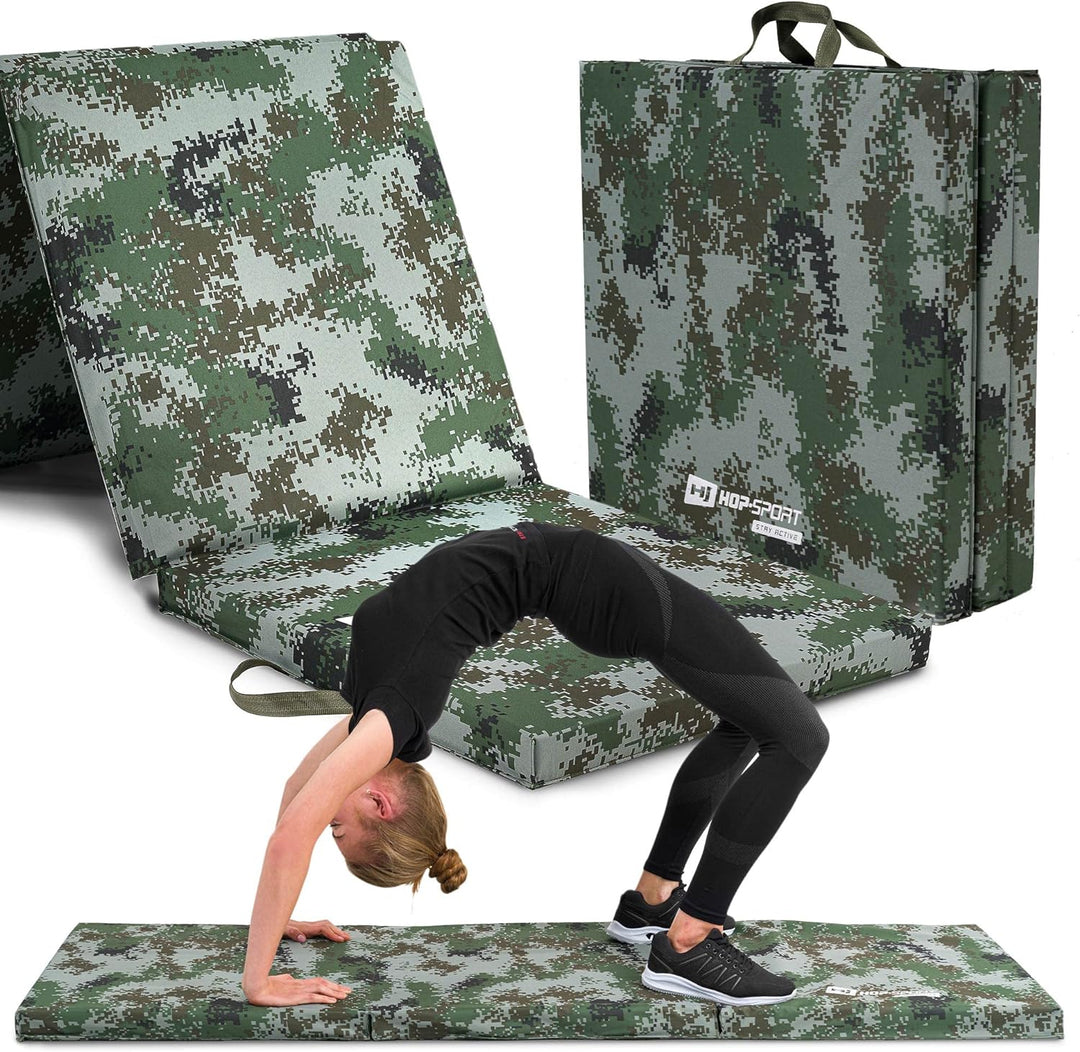 Hop-Sport Turnmatte klappbar - Bodenweichmatte für zuhause 180x60x5cm - Fitnessmatte, Gymnastikmatte